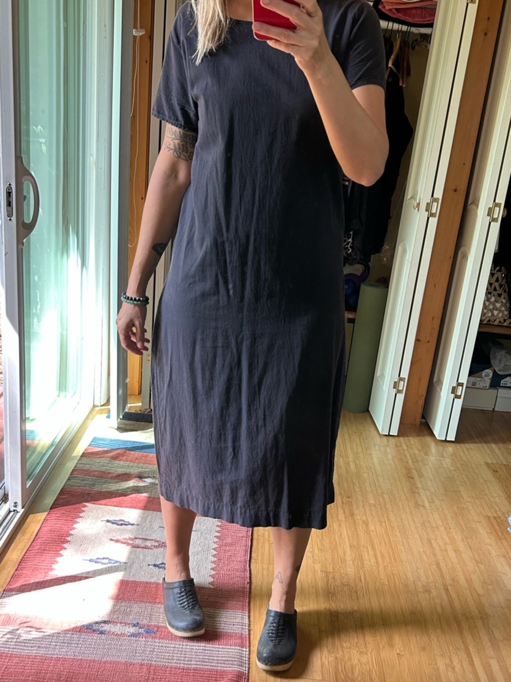 Uzi Nyc Black Cotton Tee Dress View 4